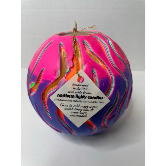 NEW with imperfections Vintage NORTHERN LIGHTS CANDLE Hand Crafted THE WAVE - Picture 9 of 9